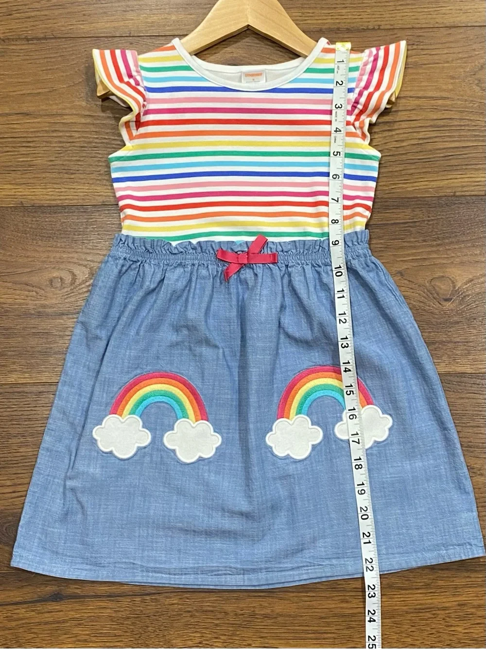 Gymboree Girls Little Essentials Rainbow Stripes Dress 3-piece Set Size 6/7